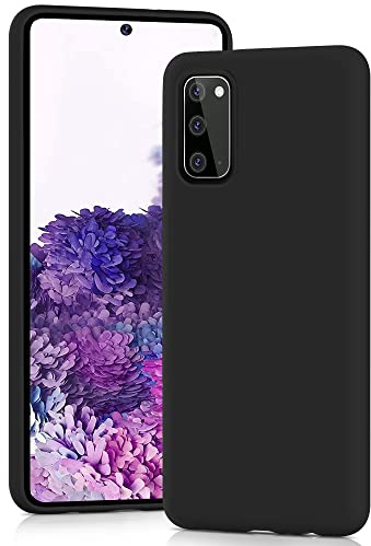 YATWIN Hülle für Samsung Galaxy S20, Silikon Handyhülle mit Futter, 1mm Kamera und Displayschutz, Dünn & Leicht, Anti Kratzer Case, Schwarz