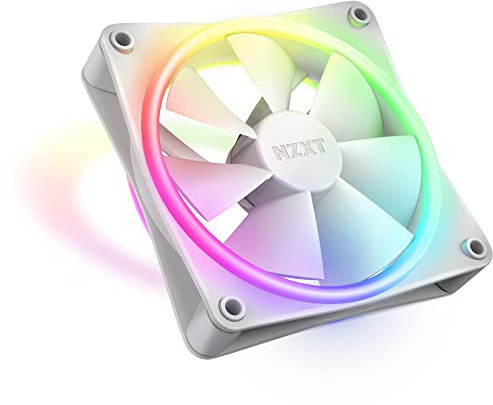 NZXT F120 RGB Duo – 120 mm doppelseitiger RGB-Lüfter – 20 individuell adressierbare LEDs – ausgewogener Luftstrom und statischer Druck – flüssigkeitsdynamisches Lager – PWM-Steuerung –