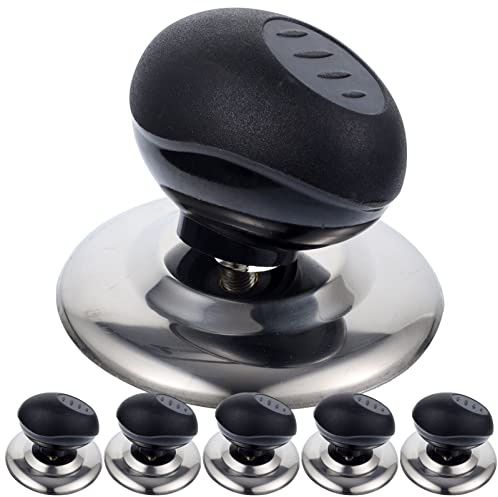 BESTonZON 6pièces Poignées Acier Pour Couvercles De Pots Boutons De Remplacement Pour Ustensiles De Cuisine Résistants Aux Températures Et Faciles à Installer