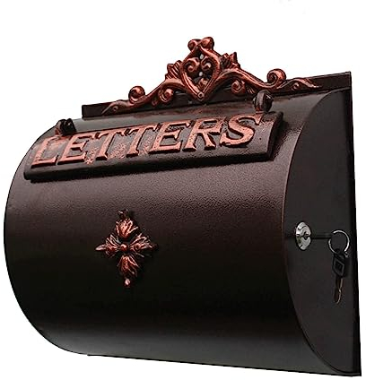Exquisit Briefkasten Metall-Briefkasten mit Schloss, Vintage-Briefkasten für den Außenbereich, Wandmontage, vertikaler Briefkasten für den Außenbereich, 7,6 x 12,7 x 31,8 cm, Paketkasten sicherer