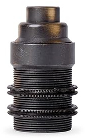 Vintage Gewindemantel (+2 Gewinderinge) Lampenfassung aus Messing, M10x1 Deckel - Made in Europe - E14, Antik-gebürstet Finish
