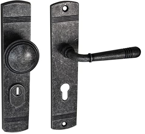 Wohnungstür Schutzbeschlag Helena LS Antik Grau WE 72 mm mit Knauf - ZA