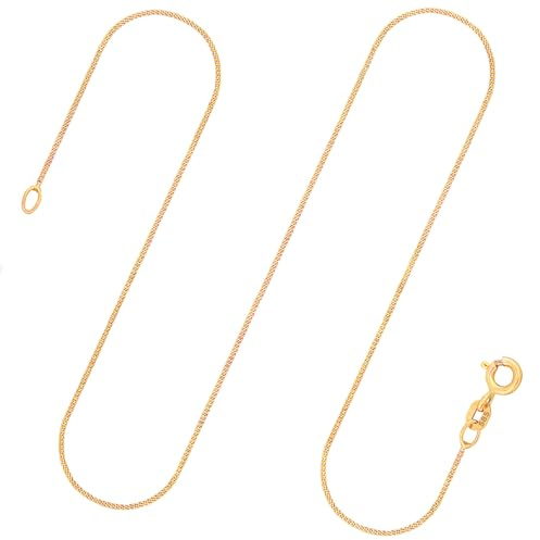EDELIND Kette Gold Damen 585 Echtgold - feine Panzerkette 0,8mm Gelbgold 55cm - mit stilvoller Geschenkbox