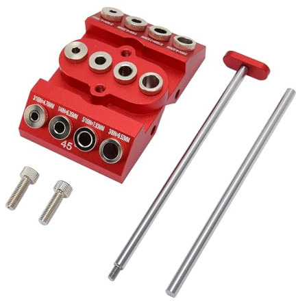ANKROYU 30 45 90 Angled Drill Guide, Aluminium Alloy Drilling Template, Multi Angle Woodworking Drill Jig for Installation of Handles Knobs