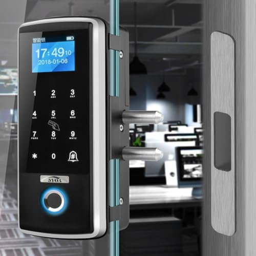 Serrure de porte d'entrée intelligente tactile, serrure de porte en verre sans perçage, sans clé d'empreintes digitales, déverrouillage de sécurité par mot de passe, pêne dormant électronique