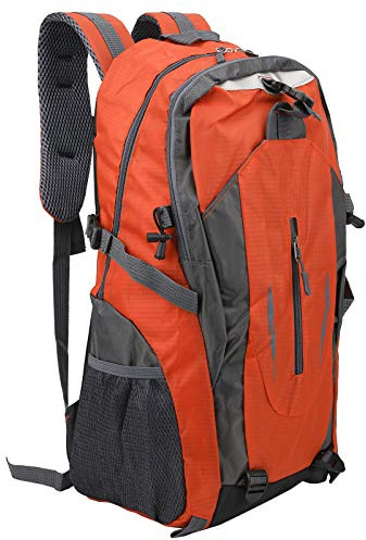 POENVFPO Kletterrucksack, Design mit Mehreren Taschen | Wasserdichter Nylon-Rucksack mit 40 Litern Fassungsvermögen für Outdoor-Sportarten, Klettern, Camping, Wandern (ORANGE)