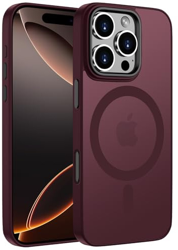 KPPIT for iPhone 16 Pro Max case Compatible with MagSafe 6.9 inch,Magnetic Case for iPhone 16 Pro Max Phone case Slim Translucent Matte Back Cover-Plum colour