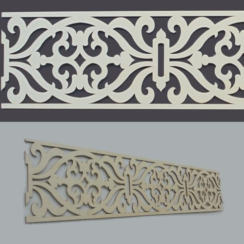 Zagora ornamentierte Zierleisten - orientalische Wanddekoration Holz 20cm breit (2m, Filigrane)