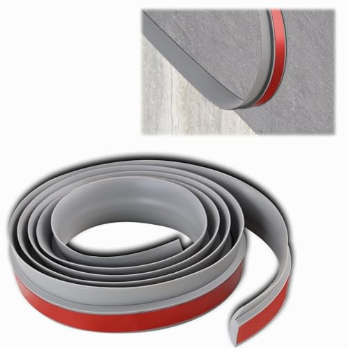 Übergangsleiste, PVC Übergangsprofil selbstklebend Boden, Übergangsprofil, Teppich Laminat Vinyl Übergangsschiene Übergangsstreifen für Teppich Schwellenübergang(Gray,3.28ft x 1.38in)