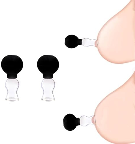 2 Vakuum Brust-Massagegeräte Busen-Saugschalen Nippelsauger Brustpumpe Bruststimulation mit Saugkraft Brustwarzen Vergrößerung und Klitoris Sucker