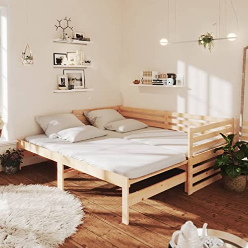 Festnight Tagesbett Ausziehbar 90x200 cm Ausziehbett Holz Sofabett Ausziehbares Bett Kinderbett Gästebett Funktionsbett Bettsofa Jugendbett Schlafsofa Doppelbett Einzelbett Bettgestell