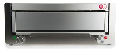 Pepegrill Evo M Griglia Elettrica Senza Fumo 2200W in Acciaio Inox e Alluminio | Barbecue Elettrico da Interno | Cottura per Irraggiamento dall'Alto | Timer e Potenza Regolabile