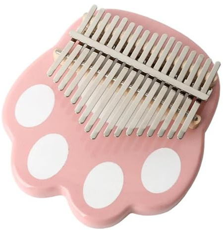 Kalimba Instrument Daumenklavier Mit 17 Tasten, Rosa Katzenkralle, Kimi Kalimba, Rosa Daumenklavier