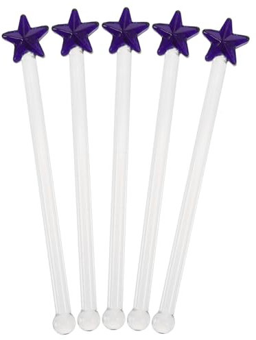 HOLIDYOYO 5pezzi Bastoncino in Vetro per Mescolare Bacchetta Creativa per Vino Adorabile Pestello Bastoncini per Preparare caffè Mixer per Cocktail