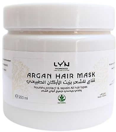 Masque Capillaire Réparateur Cheveux Bio 200ml -Formule Enrichie en Huile d'Argan & Keratine pour Cheveux Abimés et Secs. Sans Paraben, Silicone. Renforce la Fibre Capillaire