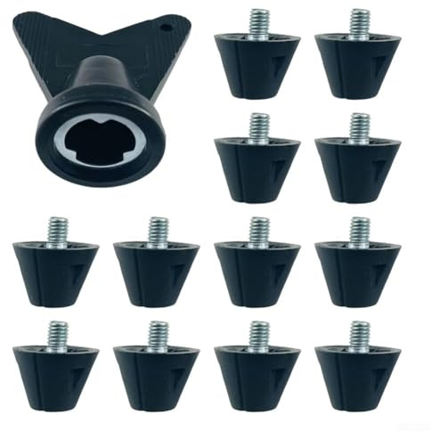 12 tacchetti in plastica per scarpe da calcio, punte antiscivolo per rugby ed escursionismo, per una facile installazione (16 mm)