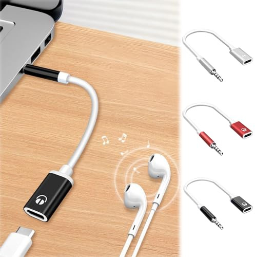 Lot de 3 adaptateurs convertisseur de type C pour casque, USB C femelle vers mâle 3,5 mm, câble adaptateur jack stéréo 3,5 mm, compatible avec les écouteurs, prise jack (3 couleurs)