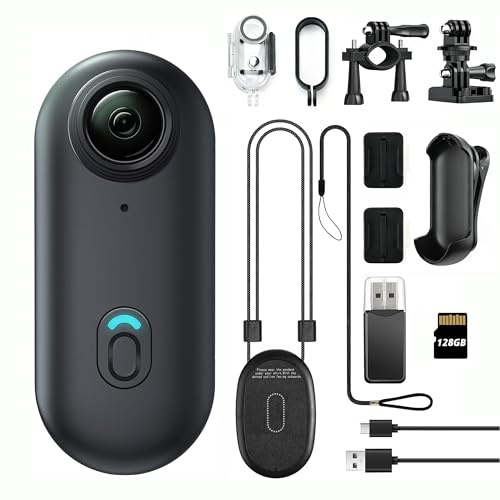 JETO 1080P HD Mini Body Camera, 128GB, Dual Touch Screens, 154° Wide Angle, Waterproof Case, Magnetic Pendant & Back Clip, App Remote Live Stream, Portable Wearable Action Cam for Travel