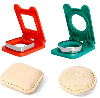 Coupe-sandwich et scellant en acier inoxydable, machine à sandwich non croûtable pour pain, crêpes, PB&J, formes carrées/rondes pour le déjeuner, gadget de cuisine facile à nettoyer