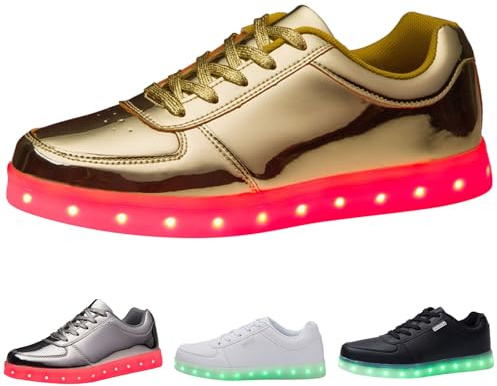 Sonnena LED Scarpe da Ginnastica Alte Luminose per Donna e Uomo Unisex - Scarpe con luci Lampeggianti Ricaricabili USB,Coppia di Scarpe da Ginnastica con Luci a LED