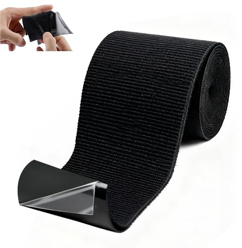 Reparatur Stoff Selbstklebend Schwarz für Cabrio Verdeck Kleidung,5cmx1.6m | Wasserfestes Material, Witterungsbeständig, Individuell Zuschneidbar, Kein Bügeln oder Nähen