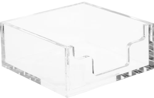 NUOBESTY Caja de Pañuelos Cuadrada Transparente 10X10X45 CM para Mesa de Comedor y Escritorio Servilletero Multifunción para Hogar Hotel y Sala de Estar Accesorio Práctico para