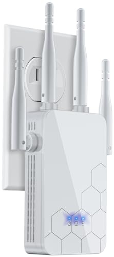 WiFi Extender Internet Booster, 10000 Sq.ft Long Range Repeater Wireless Routers Amplifier, Mesh Wi-Fi 80% Faster, 1 Tap Setup, Broader Than Ever, Support More Network Devices at Home
