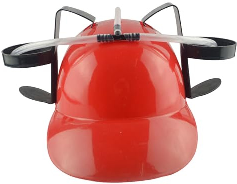 Hilai Cappello da Birra Cappello da Bere Divertente Bevanda Casco da Bere in plastica Sicuro con Porta lattina e Cannuccia, Divertente per Birra Soda Party Giochi di Calcio novità