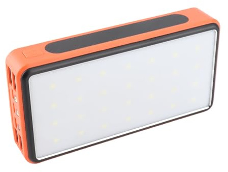 Taidda Caricabatterie Solare Power Bank 50000mAh in Lega di Alluminio con Luce da Campeggio a LED per i Viaggi (ORANGE)