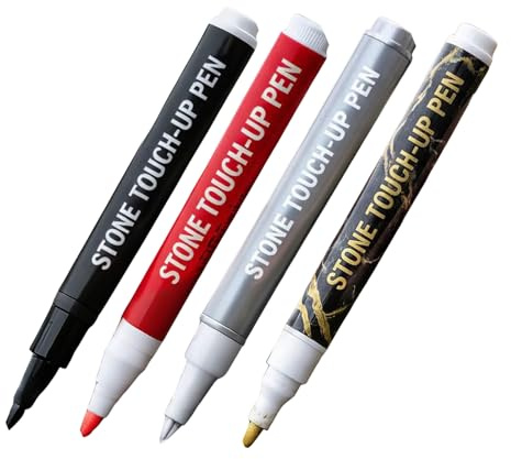 Paquete de 4 marcadores de lápida dorados, para restaurar inscripciones de tumbas desteñidas, bolígrafo de retoque de piedra impermeable, fuerte cobertura, ideal para letras de lápida e inscripciones