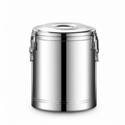 Zxpjkyu Distributeur Isotherme en Acier Inoxydable Conteneur Alimentaire Seau à Liquides Bidon Thermique Paroi Isolante et Verrou de Couvercle pour Éviter les, 30L, Sans Robinet