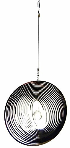 SK Style Hanging Stainless Steel Garden Wind Spinner Sun Catcher Crystal - Large Round