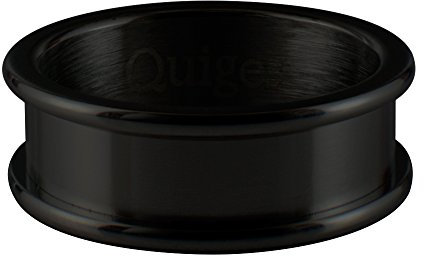 Quiges Stapelring Bandring Kombinationsring Basisring Edelstahl Schwarz 6mm Höhe Ringgröße 18.5mm (58)