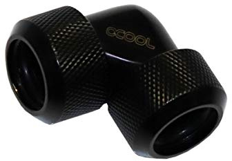 Alphacool Kompatibler Eiszapfen Adapter 90 Grad 16 mm AD auf 16 mm AD Hardtube - Schwarz