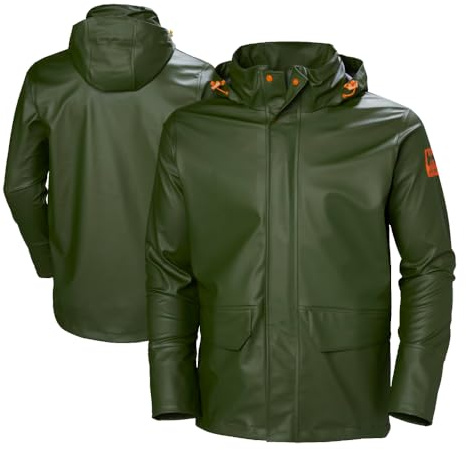 Helly Hansen Gale Men's Rain Jacket, Waterproof, 480 Army Green, 3X-Large