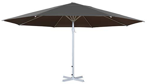 Mendler Sonnenschirm Meran II, Gastronomie Marktschirm, Ø 5m Polyester/Alu Mast weiß 28kg ohne Ständer - anthrazit