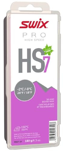 Swix HS7 Purple High Speed Ski and Snowboard Iron-On Wax for Warm Temperatures, 180g