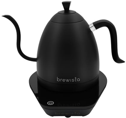 Brewista Artisan Pure Black Electric Kettle Gooseneck Spout Temperature Control Slow Coffee Barista 1.0 L