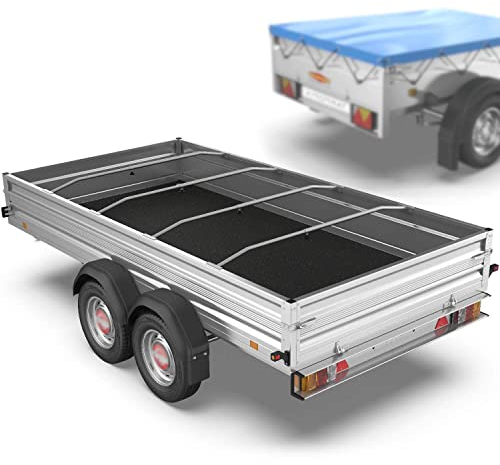 Tarpofix® Anhänger Planenbügel Flachplanenbügel 100-145 cm (1-4er Set) - Universell anpassbare Anhängerplanen Haltebügel - Langlebige & rutschfeste Alu Bügel für Flachplane - 100% Aluminium Spriegel