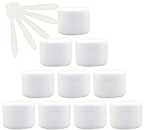 TIANZD 24 Pièces Vides Petit 100 ml blanc Cosmétique Pot en Plastique avec Couvercle 100 g Pots de Cosmétique Crème de Bouteille Contenant pour des Produits Cosmétiques avec 5x Spatules