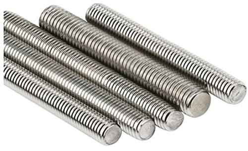 Wnuanjun Gewindestange M2 / 2,5/3/4/5/6/8/10/12x250mm 304 Edelstahl Vollgewindestange Befestigungselemente Silber Ton (Größe : M2 x 250mm 5pcs)