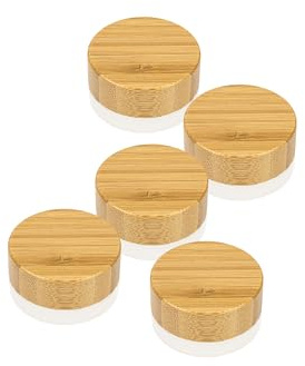 Wachsmann – leere Glastiegel mit Bambusdeckel (5 ml, 20 ml, 50 ml oder 100 ml) – auslaufsicher, dickes Milchglas – nachhaltige Kosmetikbehälter für DIY Kosmetik, Cremes & Salben
