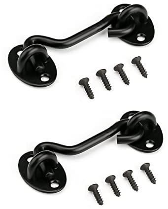 4” Barn Door Lock, Barn Door Latch, Heavy Duty Solid Thicken Stainless Steel Gate Latch Lock, Add More Security and Privacy. Cabin Hooks and Eye Latch Best for Barn Door, Bathroom