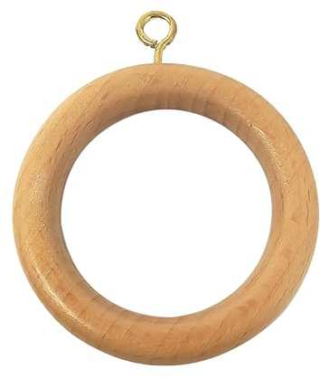 Galaxy Indiacraft Anelli/ganci/clip per tenda in legno per asta da 3,2 a 6,3 cm (set da 12) (diametro interno 4,3 cm, diametro esterno 6,3 cm, acero naturale)