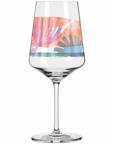 RITZENHOFF 2841010 Aperitifglas 500 ml - Serie Sommerrausch Nr. 10 mit farbenfrohem Aquarellmotiv - Made in Germany, Orange, Lila