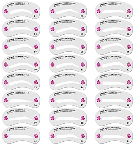 Stili Stencil Sopracciglia,24 pezzi Sopracciglio Righello Sopracciglio Stencil per Sopraccigli Stencil Sopracciglia Riutilizzabili stencil a forma di sopracciglia il trucco delle sopracciglia