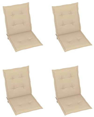 INLIFE Gartenstuhlauflagen 4 STK. Beige 100x50x3 cm