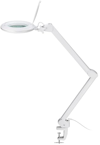 goobay 60364 LED Lupenleuchte mit Klemme/Lupenlampe aus Plastik / 10 W Leistungsaufnahme/Lichtstrom 800 lm/Betriebsspannung 230 V (AC) / Weiß