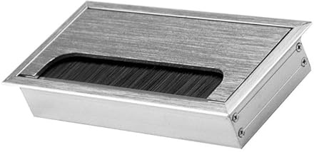 dilou Kabeldurchlass Kabeldurchführung in 3 Farben und 7 Längen Arbeitsplatte Schreibtisch Tisch Büro Durchlass Aluminium (8x16cm, Edelstahl rodiert)
