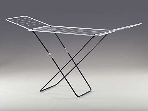 zeeyrak Clothes Drying Rack, Laundry Drying Rack with Height-Adjustable, Metal Clothe Airer, Winged Laundry Rack, Foldable Collapsible Clothes Horse For Clothing, Long Garments, Bedding, Towels.